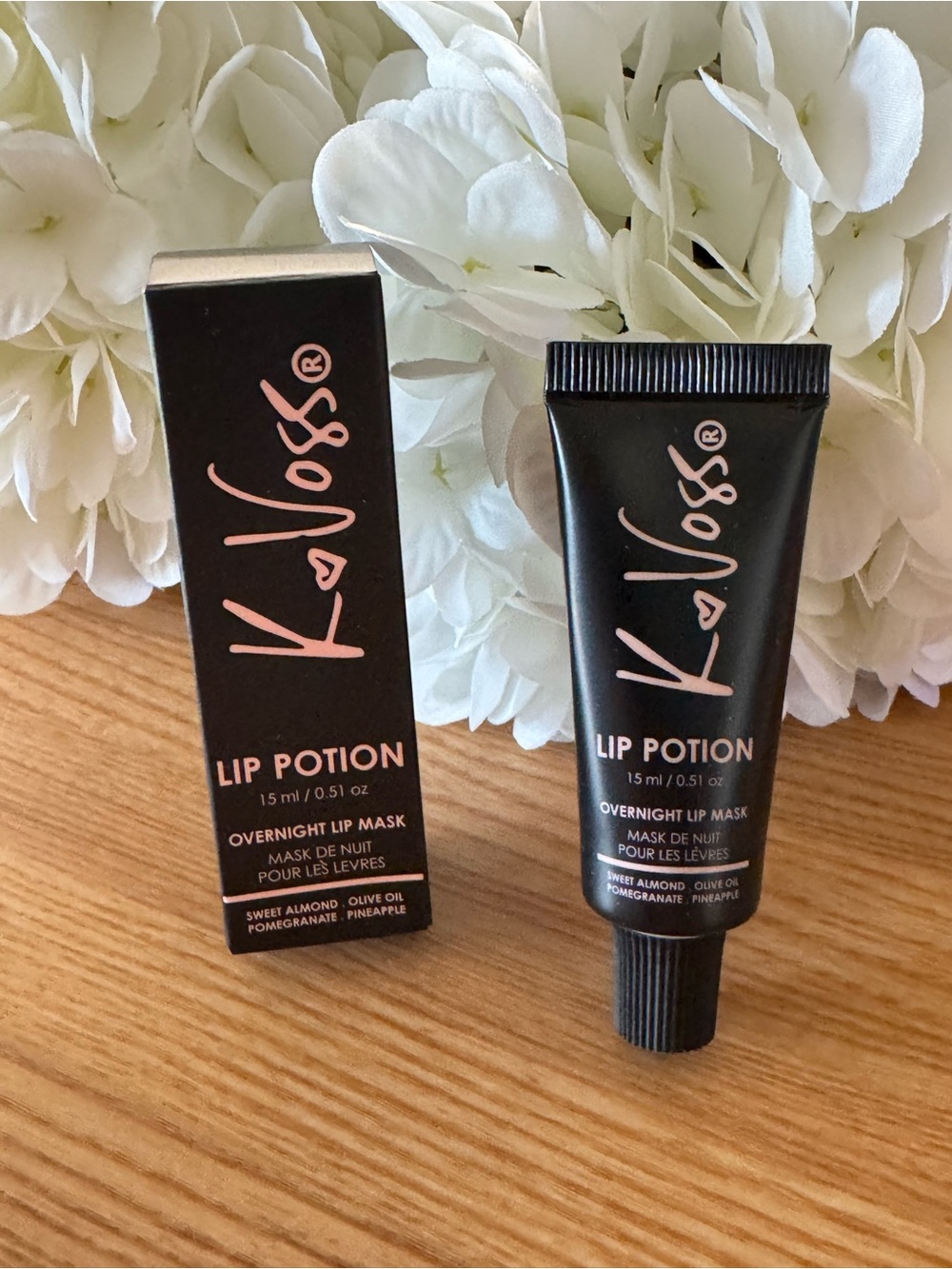 KVossNYC lip potion overnight lip mask sweet almond olive oil pomegranate
